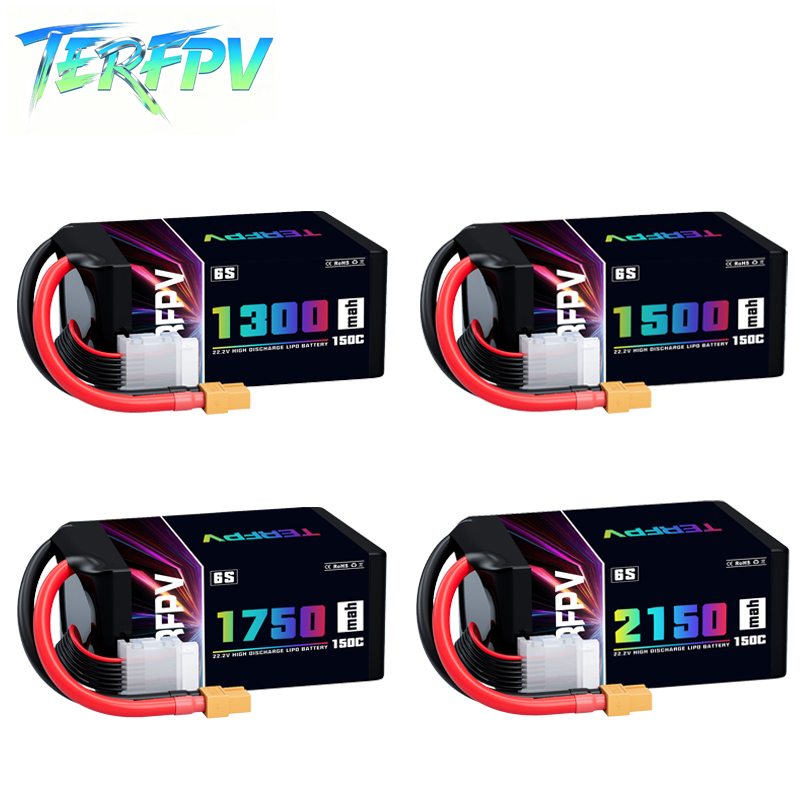 Drone Battery 6S - TERFPV แบตเตอรี่ลิโป้ 6S 22.2V 1300/1500/1750./2150mAh 150C