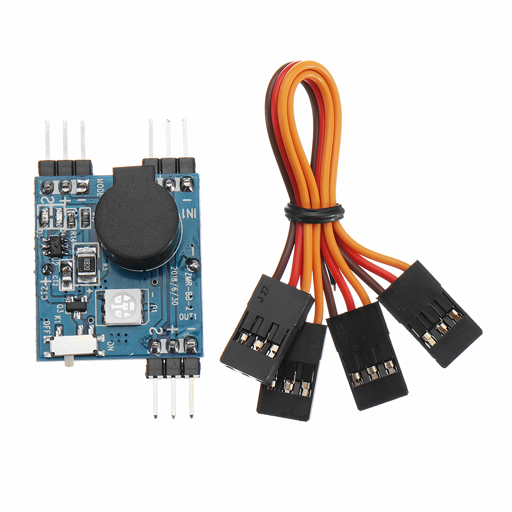 Drone Battery Alarm - กริ่งติดตามสัญญาณเตือนไร้สาย5-8V พร้อมไฟ LED สำหรับเฮลิคอปเตอร์ควบคุมรีโมตสำหรับแข่ง FPV โดรนสี่ใบพัด