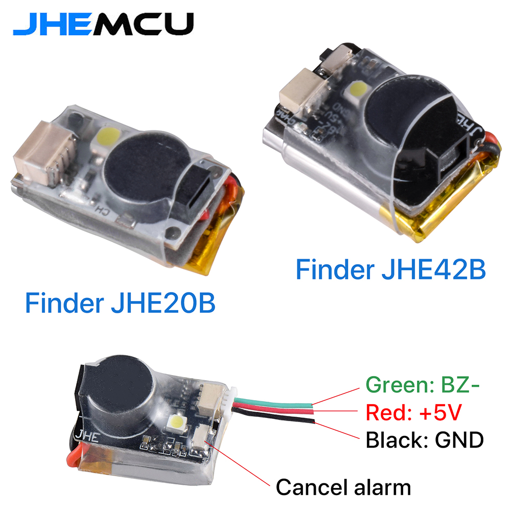 Drone Battery Alarm - JHEMCU JHE42B/JHE20B เครื่องติดตามขนาดเล็ก 5V เสียงดังพิเศษ ป้องกันการสูญหาย