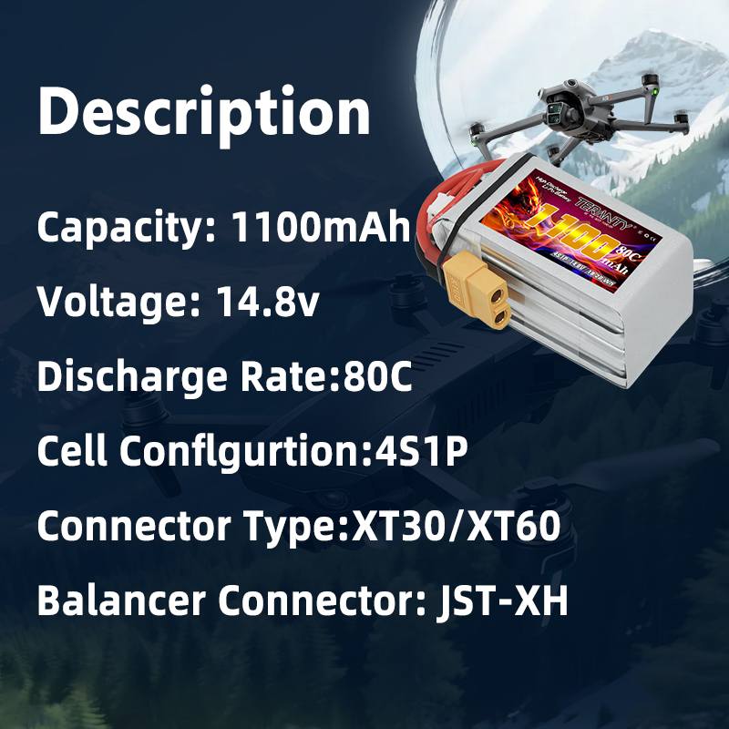 TERANTY 4S 1100mAh 80C/160C แบ - Drone Battery 4S บทวิจารณ์และราคา