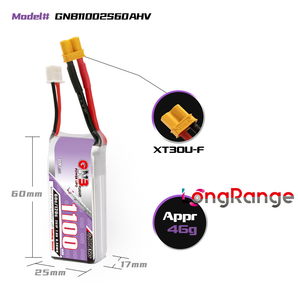 GNB 1100mAh 2S 3S 4S 6S 60C/12 - Drone Battery 4S บทวิจารณ์และราคา