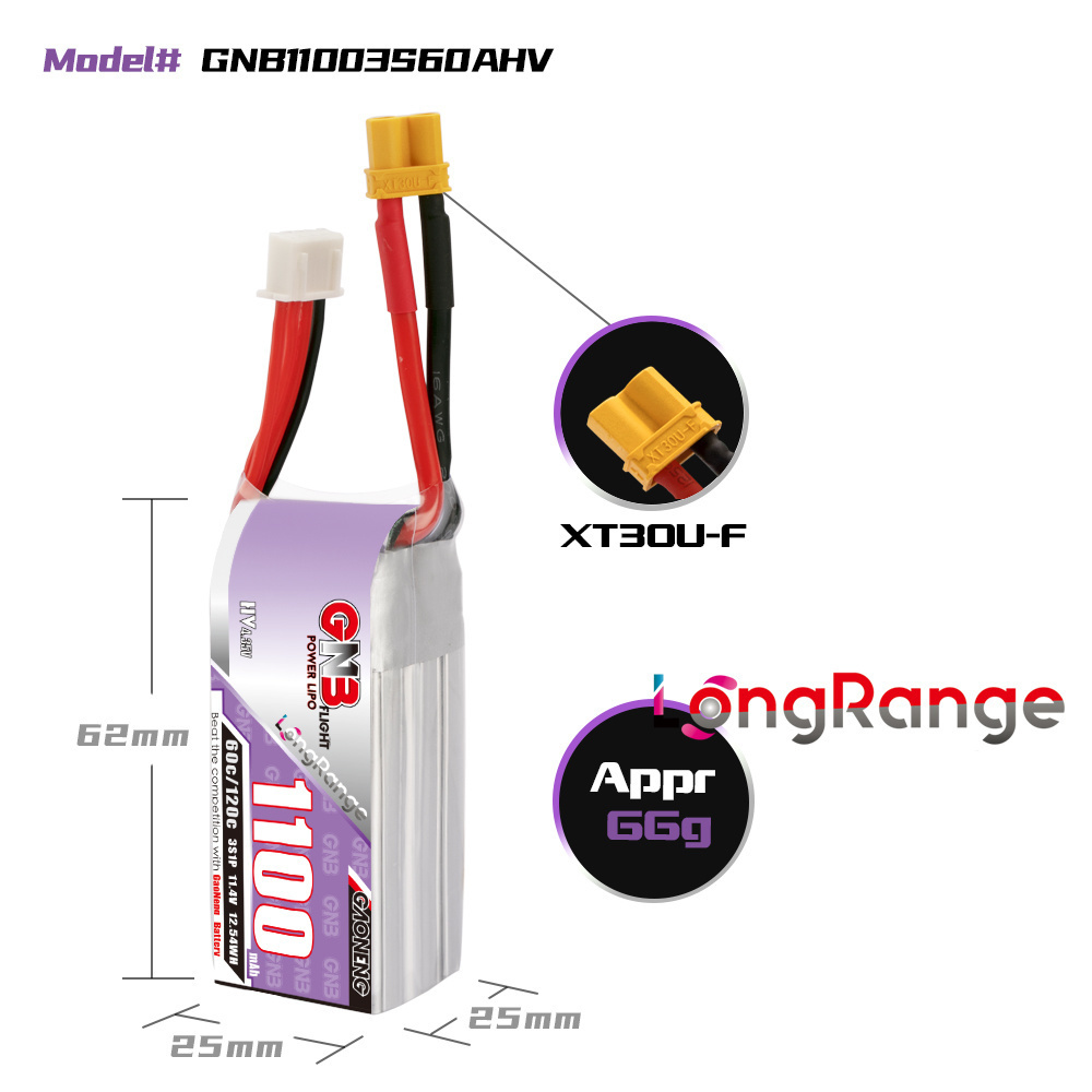 GNB 1100mAh 2S 3S 4S 6S 60C/12 - Drone Battery 4S บทวิจารณ์และราคา