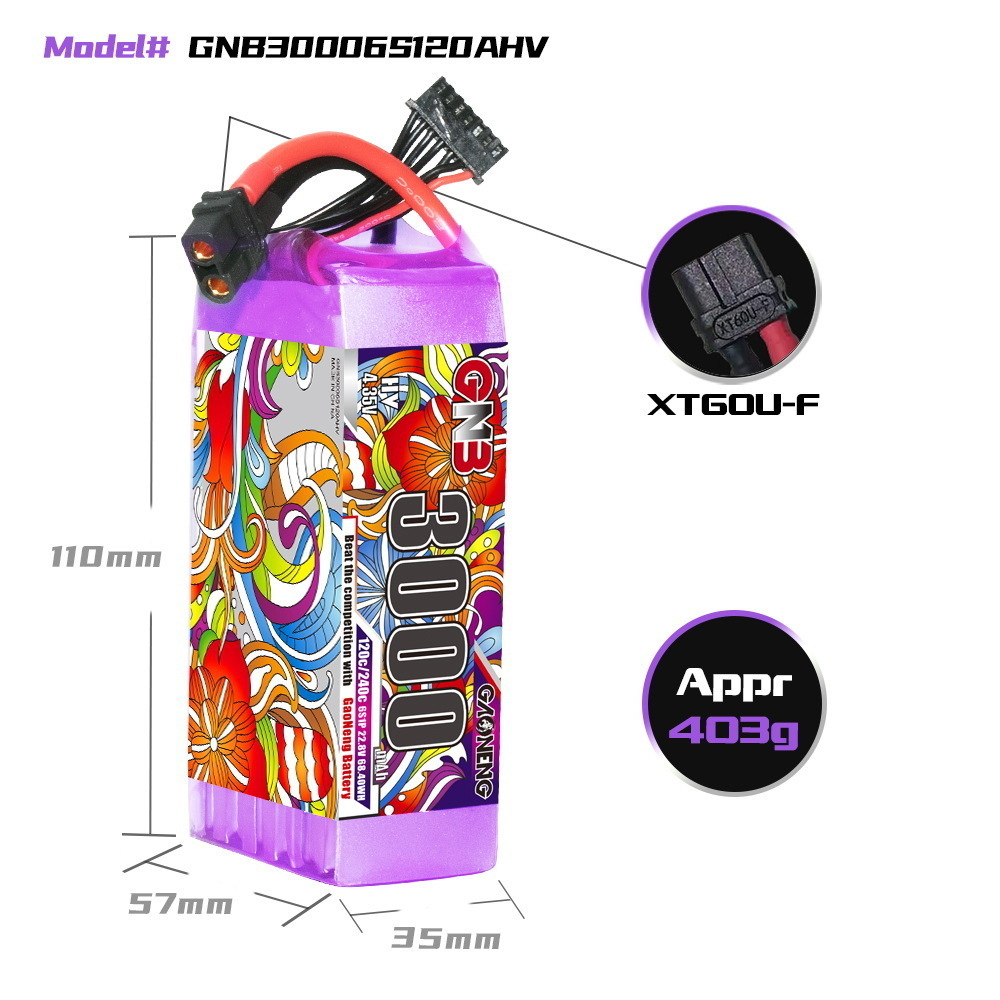 แบตเตอรี่ลิโพ GNB 6S 22.8V 300 - Drone Battery 6S บทวิจารณ์และราคา